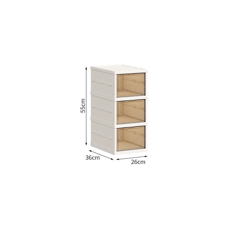 Collapsible Shoe Rack Storage Box Easy to Assemble Collapsible Shoe Box for Closet Hallway Portable White Plastic Shoe Cabinet