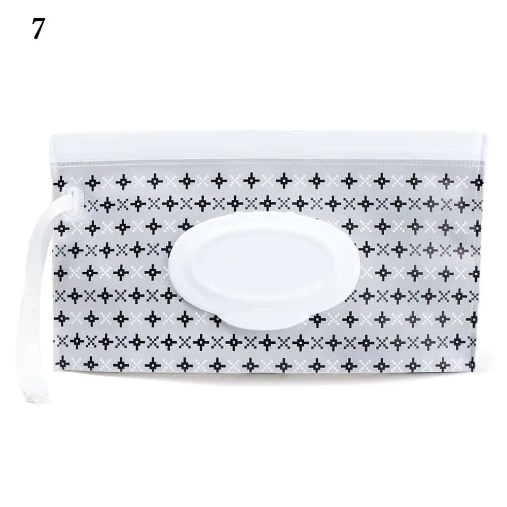 EVA Baby Wet Wipe Pouch Portable Wipes Holder Case Flip Cover Snap-Strap Reusable Refillable Cosmetic Pouch Useful Tissue Box