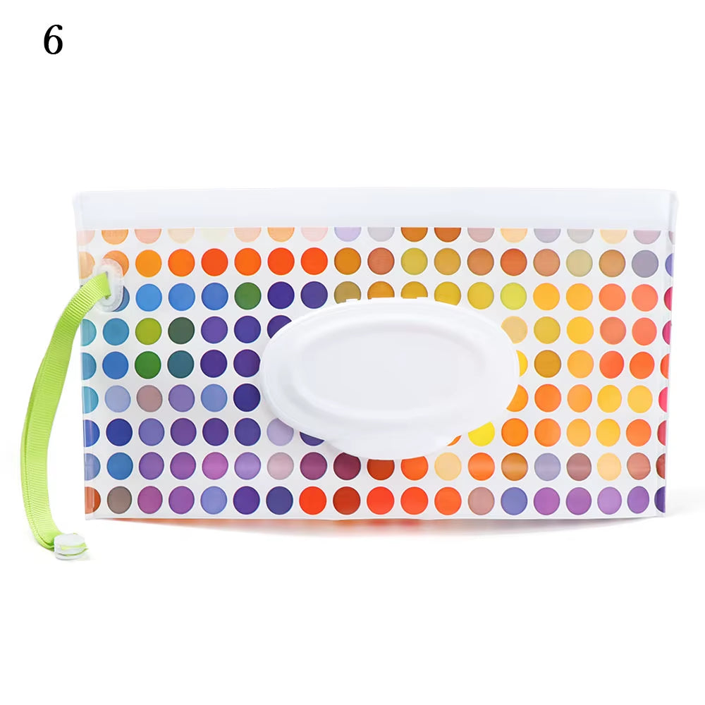 EVA Baby Wet Wipe Pouch Portable Wipes Holder Case Flip Cover Snap-Strap Reusable Refillable Cosmetic Pouch Useful Tissue Box