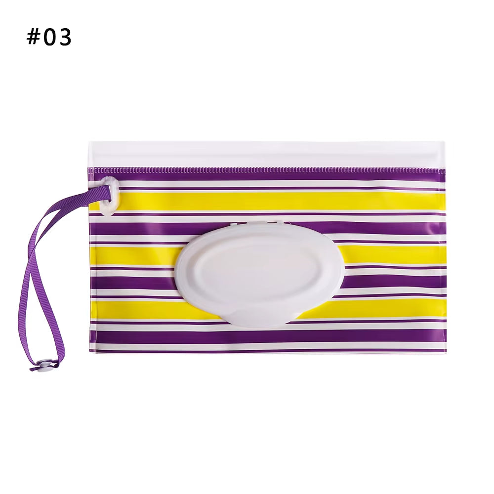 EVA Baby Wet Wipe Pouch Portable Wipes Holder Case Flip Cover Snap-Strap Reusable Refillable Cosmetic Pouch Useful Tissue Box