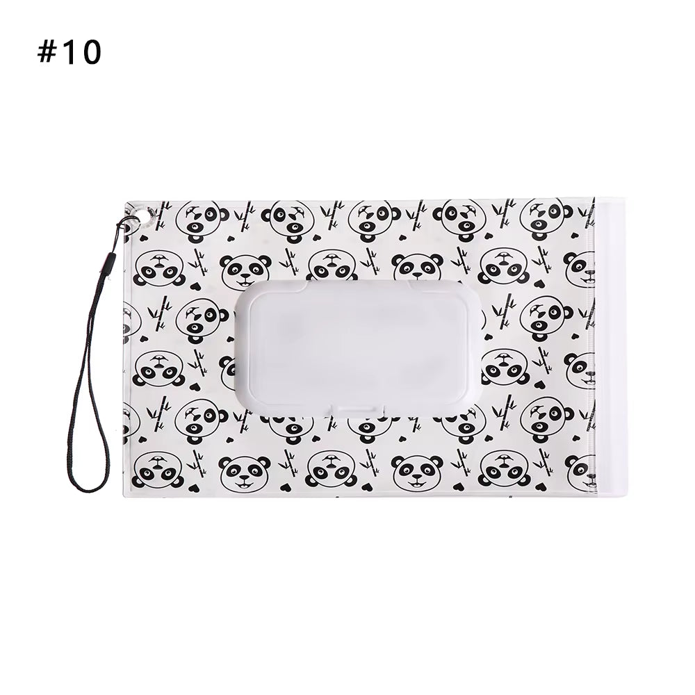 EVA Baby Wet Wipe Pouch Portable Wipes Holder Case Flip Cover Snap-Strap Reusable Refillable Cosmetic Pouch Useful Tissue Box