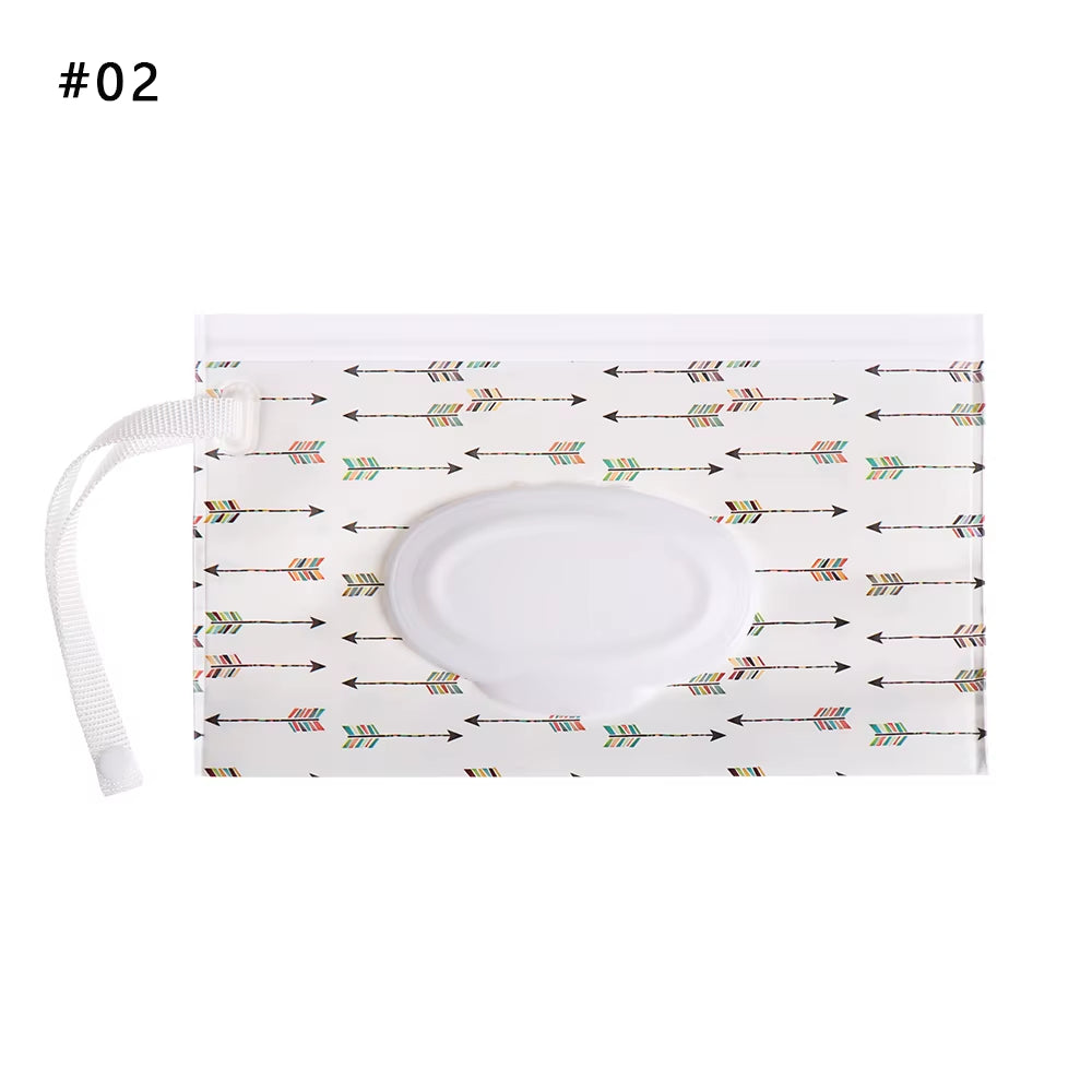 EVA Baby Wet Wipe Pouch Portable Wipes Holder Case Flip Cover Snap-Strap Reusable Refillable Cosmetic Pouch Useful Tissue Box