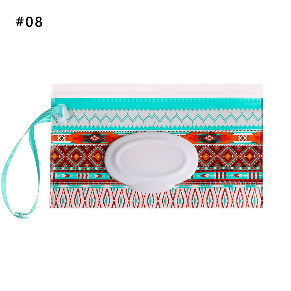 EVA Baby Wet Wipe Pouch Portable Wipes Holder Case Flip Cover Snap-Strap Reusable Refillable Cosmetic Pouch Useful Tissue Box