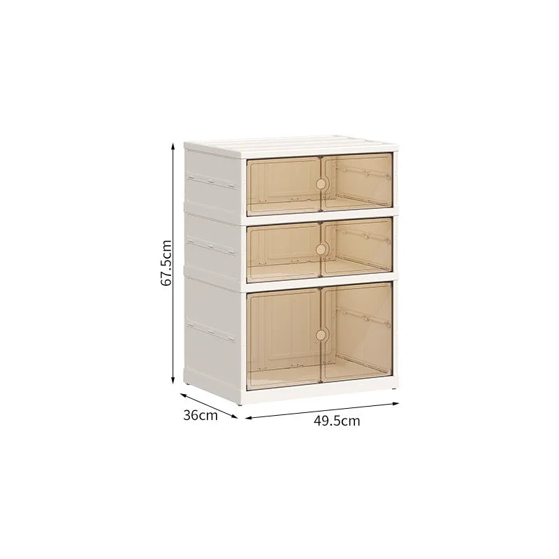 Collapsible Shoe Rack Storage Box Easy to Assemble Collapsible Shoe Box for Closet Hallway Portable White Plastic Shoe Cabinet