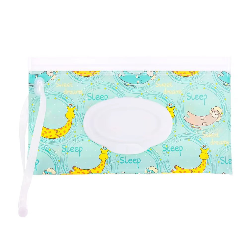 EVA Baby Wet Wipe Pouch Portable Wipes Holder Case Flip Cover Snap-Strap Reusable Refillable Cosmetic Pouch Useful Tissue Box