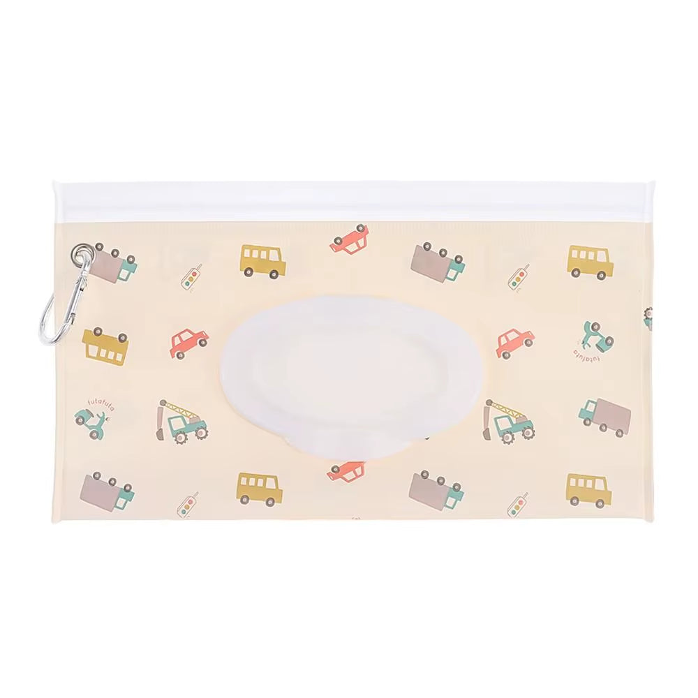 EVA Baby Wet Wipe Pouch Portable Wipes Holder Case Flip Cover Snap-Strap Reusable Refillable Cosmetic Pouch Useful Tissue Box