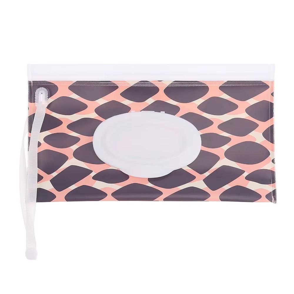 EVA Baby Wet Wipe Pouch Portable Wipes Holder Case Flip Cover Snap-Strap Reusable Refillable Cosmetic Pouch Useful Tissue Box