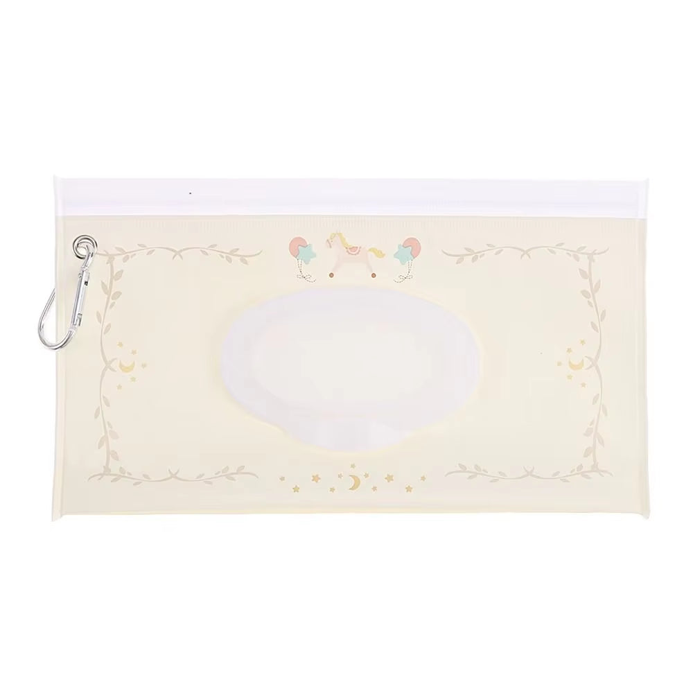 EVA Baby Wet Wipe Pouch Portable Wipes Holder Case Flip Cover Snap-Strap Reusable Refillable Cosmetic Pouch Useful Tissue Box