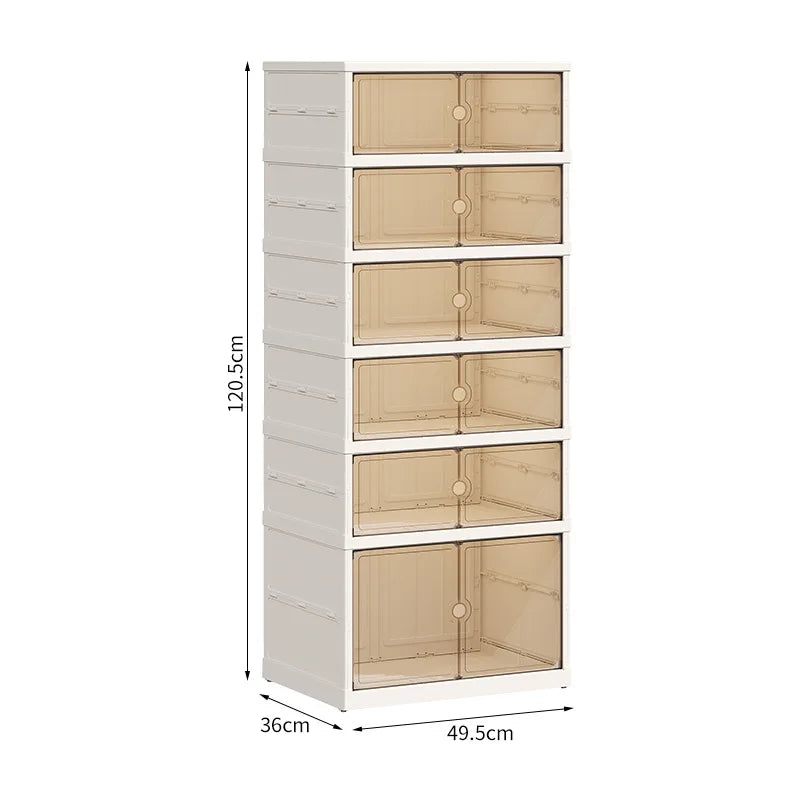 Collapsible Shoe Rack Storage Box Easy to Assemble Collapsible Shoe Box for Closet Hallway Portable White Plastic Shoe Cabinet