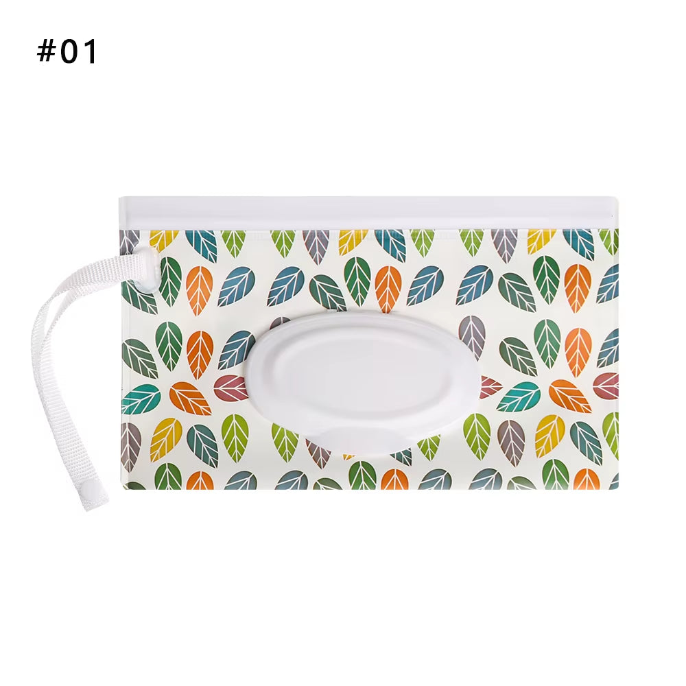 EVA Baby Wet Wipe Pouch Portable Wipes Holder Case Flip Cover Snap-Strap Reusable Refillable Cosmetic Pouch Useful Tissue Box