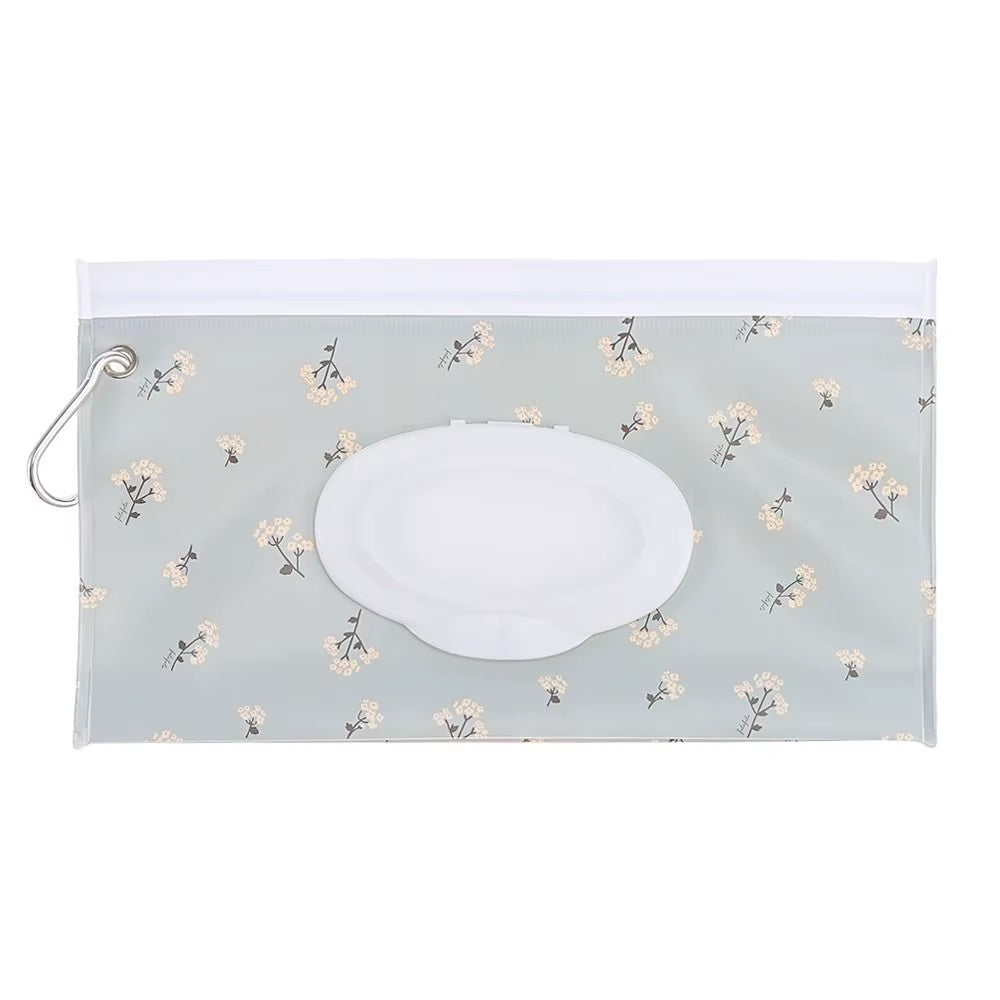 EVA Baby Wet Wipe Pouch Portable Wipes Holder Case Flip Cover Snap-Strap Reusable Refillable Cosmetic Pouch Useful Tissue Box