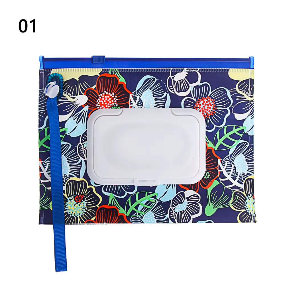 EVA Baby Wet Wipe Pouch Portable Wipes Holder Case Flip Cover Snap-Strap Reusable Refillable Cosmetic Pouch Useful Tissue Box