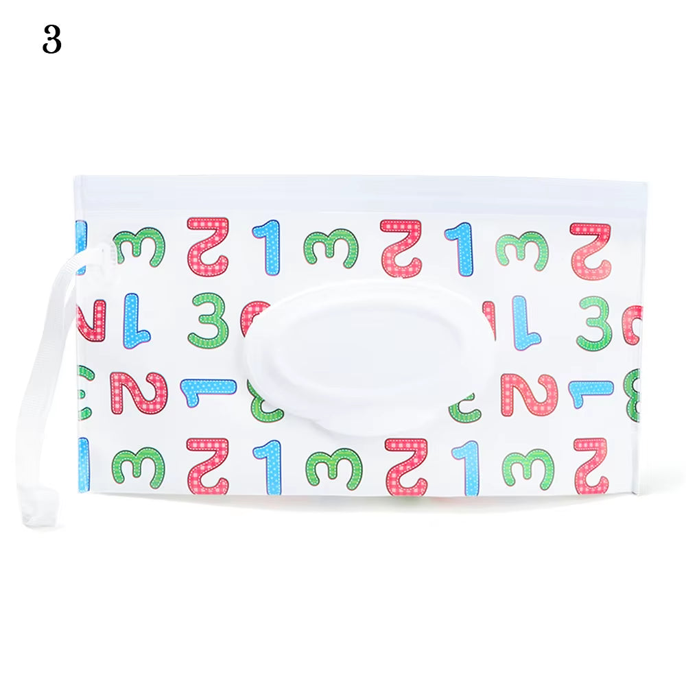 EVA Baby Wet Wipe Pouch Portable Wipes Holder Case Flip Cover Snap-Strap Reusable Refillable Cosmetic Pouch Useful Tissue Box