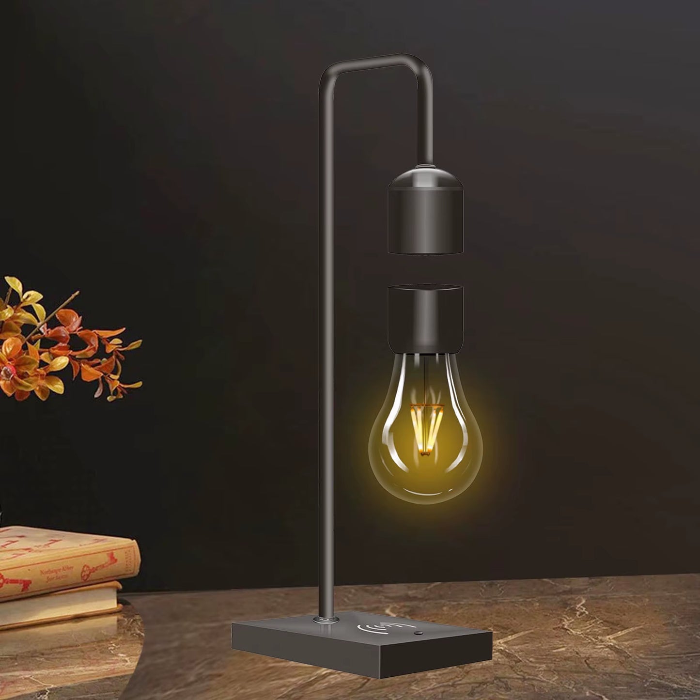 Desktop Magnetic Levitation Moon Lamp with Phone Wireless Charging, Home Floating LED Night Light, Levitating Lunar Decor Gift