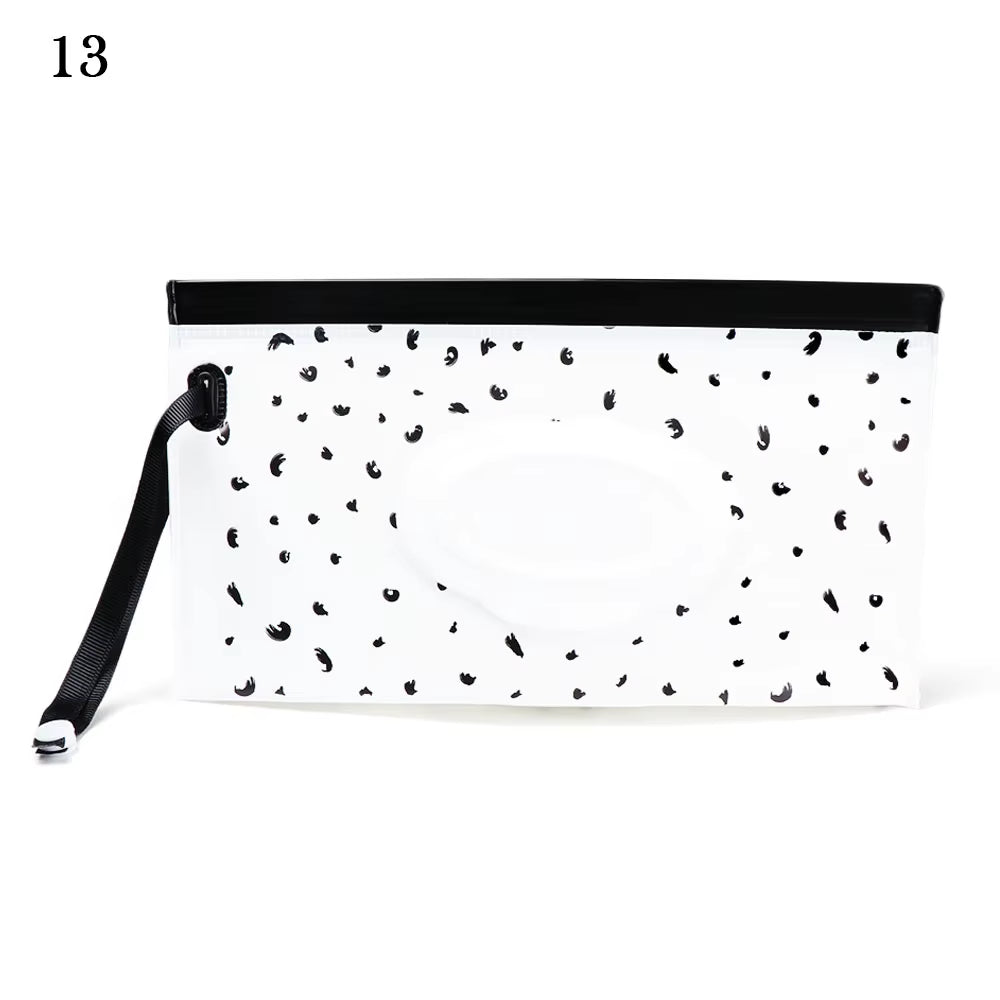 EVA Baby Wet Wipe Pouch Portable Wipes Holder Case Flip Cover Snap-Strap Reusable Refillable Cosmetic Pouch Useful Tissue Box