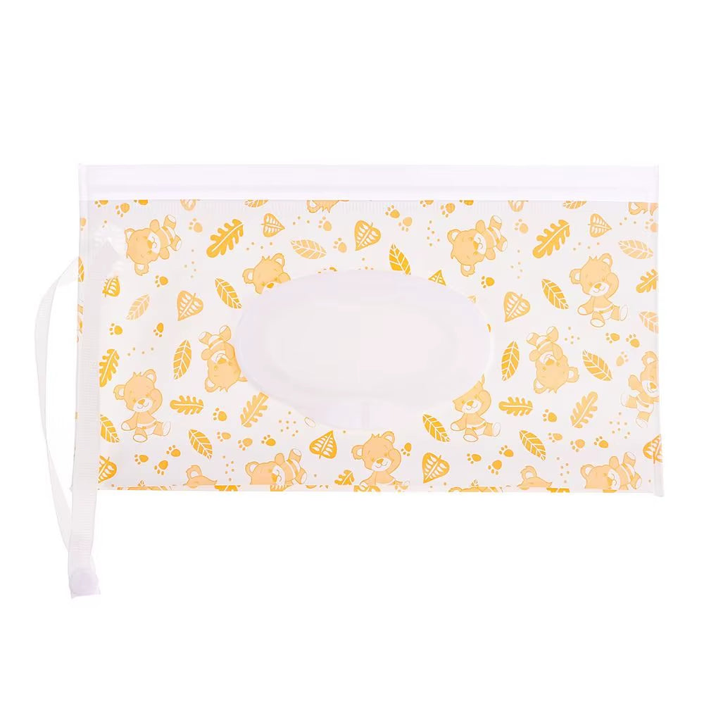 EVA Baby Wet Wipe Pouch Portable Wipes Holder Case Flip Cover Snap-Strap Reusable Refillable Cosmetic Pouch Useful Tissue Box