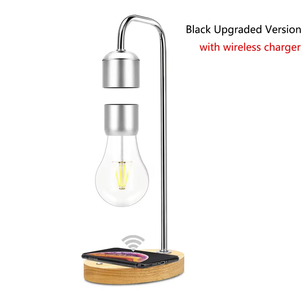 Desktop Magnetic Levitation Moon Lamp with Phone Wireless Charging, Home Floating LED Night Light, Levitating Lunar Decor Gift