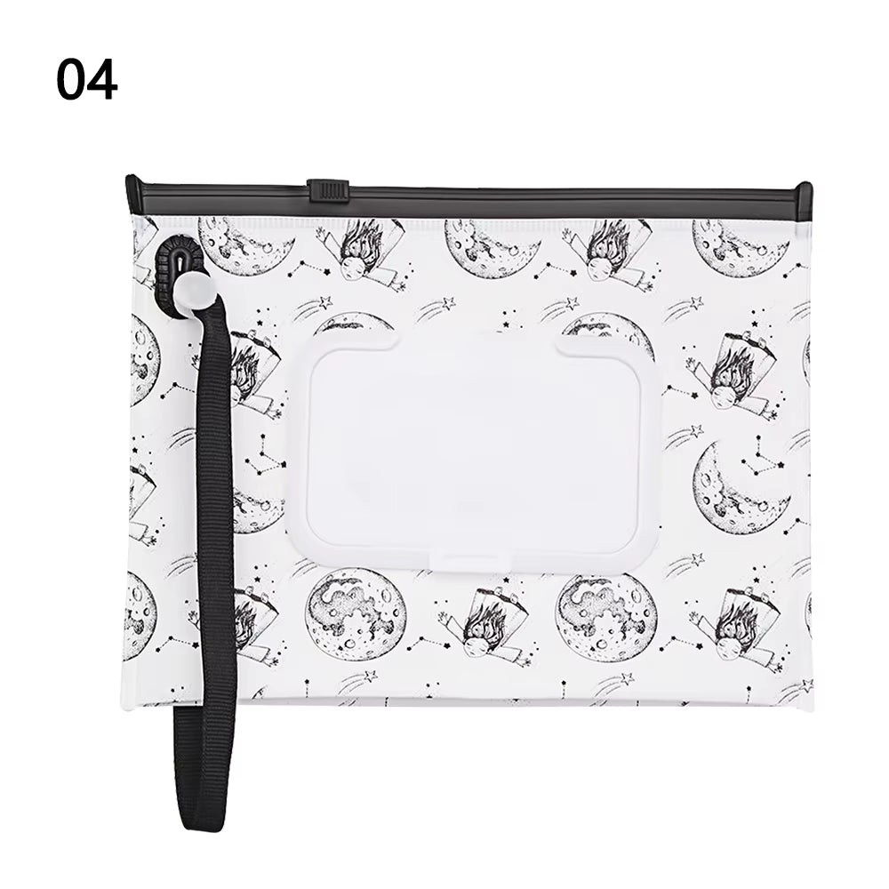 EVA Baby Wet Wipe Pouch Portable Wipes Holder Case Flip Cover Snap-Strap Reusable Refillable Cosmetic Pouch Useful Tissue Box