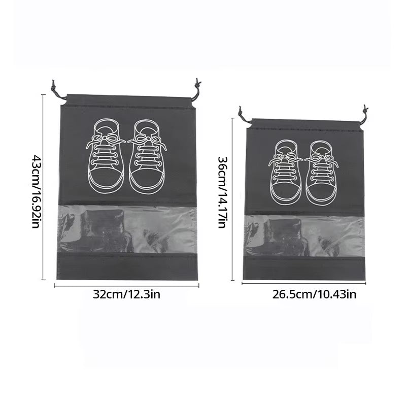 5Pcs/Set Shoe Storage Bag with Thickened Non-Woven Fabric Strap Mouth Large Capacity Travel Waterproof Shoe Bag Moistureproof