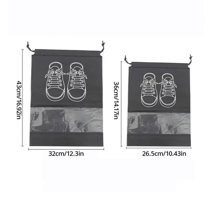 5Pcs/Set Shoe Storage Bag with Thickened Non-Woven Fabric Strap Mouth Large Capacity Travel Waterproof Shoe Bag Moistureproof