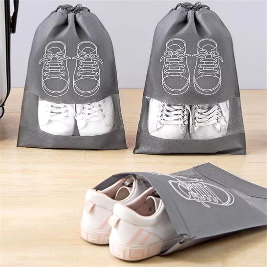 5Pcs/Set Shoe Storage Bag with Thickened Non-Woven Fabric Strap Mouth Large Capacity Travel Waterproof Shoe Bag Moistureproof