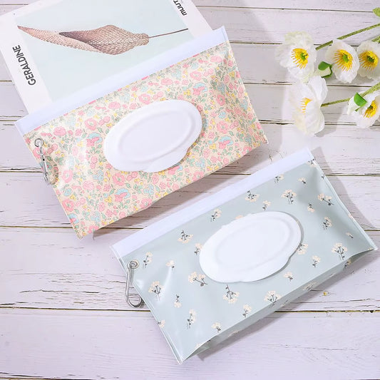 EVA Baby Wet Wipe Pouch Portable Wipes Holder Case Flip Cover Snap-Strap Reusable Refillable Cosmetic Pouch Useful Tissue Box